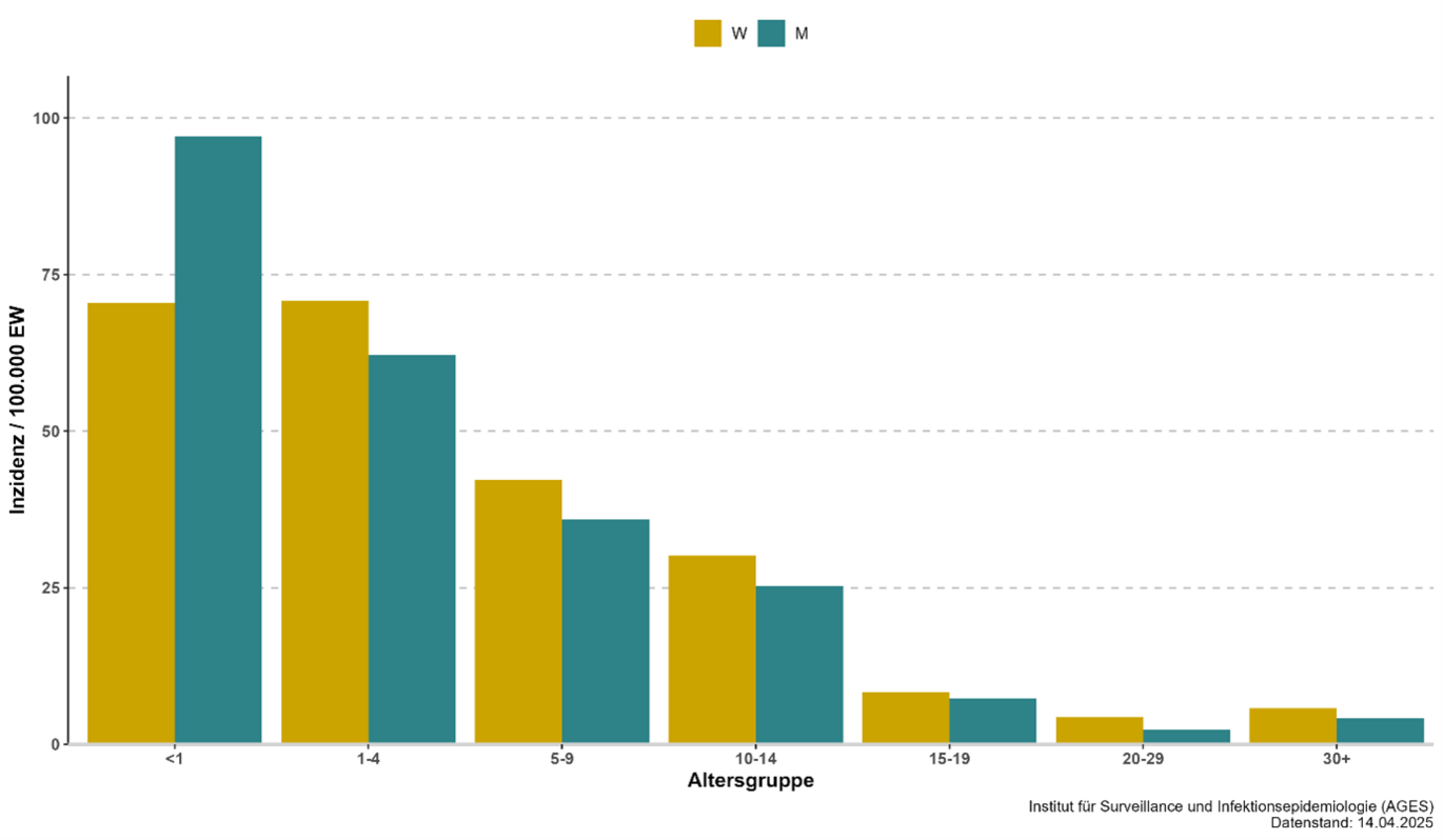 Illustration of incidence 2025 by age group and gender 2025 (Enlarges Image in Dialog Window)