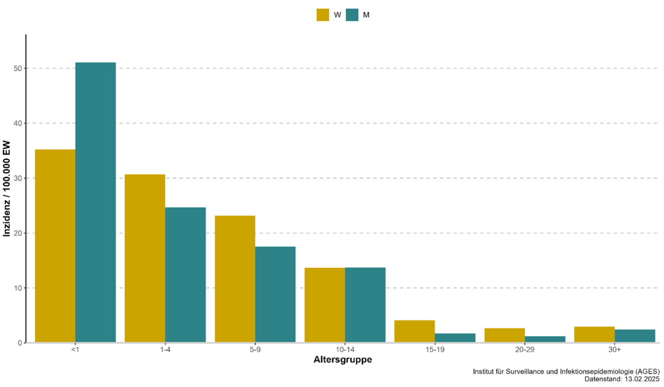 Illustration of incidence 2025 by age group and gender 2025 (Enlarges Image in Dialog Window)