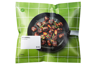 Grüne Verpackung des Produktes "IKEA Gemüsebällchen"
